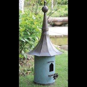 🕊🐣 EXTRA LARGE White & Silver Bird house, NIB